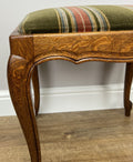 Footstool Vintage French Louis Style Oak Table Stool Upholstered Seat LOT 62294