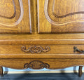 Cabinet Vintage French Louis Oak Carved 2 Doors Cupboard Drawer & Key LOT 44985