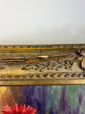 Vintage French Oil Painting Floral Still Life Framed Carved Signed LOT 51126