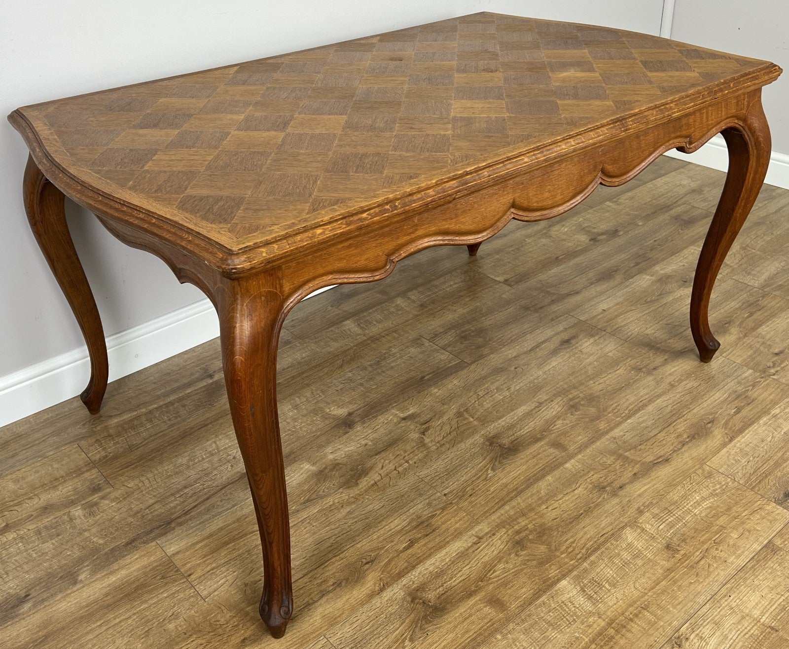 Dining Table Vintage French Style Oak Carved Folding Extendable Table LOT 63554