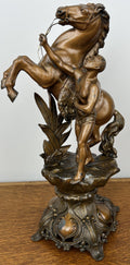 Figures Vintage Metal Horse Statues Pair Ornate Classical Sculpture Set LOT 49388