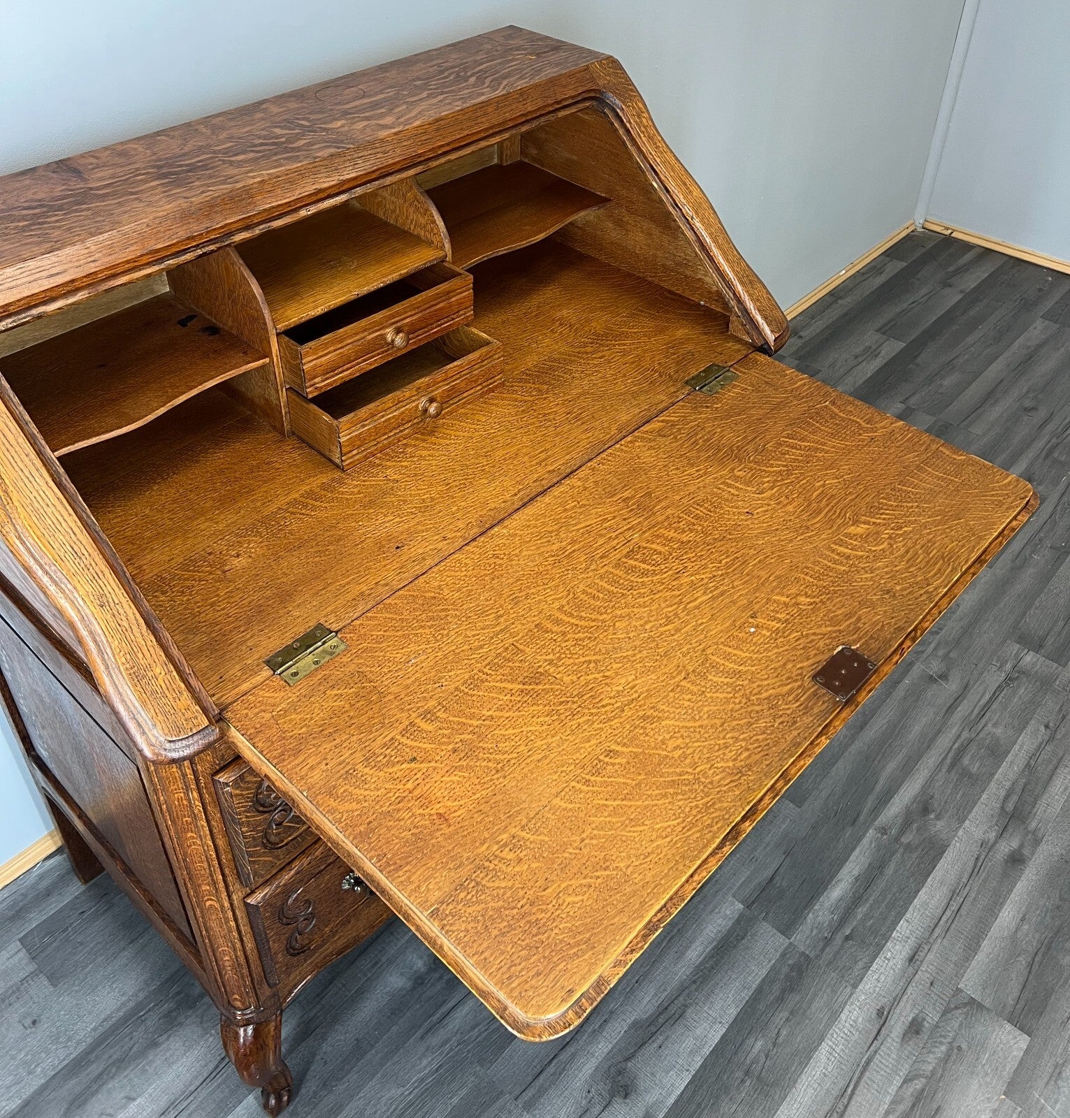Secretaire Writing Desk Antique French Style Bureau Drop Front Cabinet LOT 352314