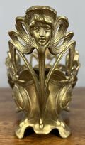 French Art Nouveau Jardiniere, Antique Brass Planter Brass Ornate LOT 46799