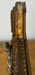 Crucifix Vintage French Style Walnut Religious Cross Metal Figurine LOT 605110