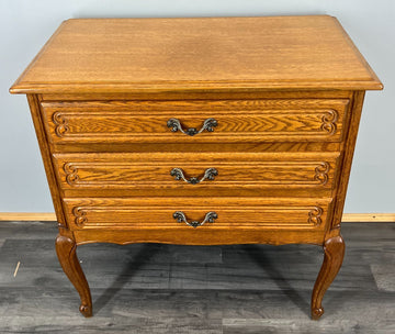 Chest of Drawers Vintage French Louis XVI Style Oak Carved Cabinet LOT 37730