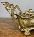 French Art Nouveau Jardiniere, Antique Brass Planter Brass Ornate LOT 46796
