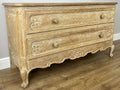 Chest of Drawers Vintage French Louis Oak 2 Drawers Carved Cabinet LOT 64062