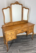 Vintage Dressing Table with mirror French Louis Oak Vanity Table Makeup LOT 45620