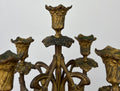 Candelabra Antique French Style Brass Marble Five Arm Candle Holder LOT 6488