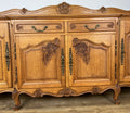 Sideboard Vintage French Louis Style Oak 4 Door Cupboard Carved Cabinet LOT 63624