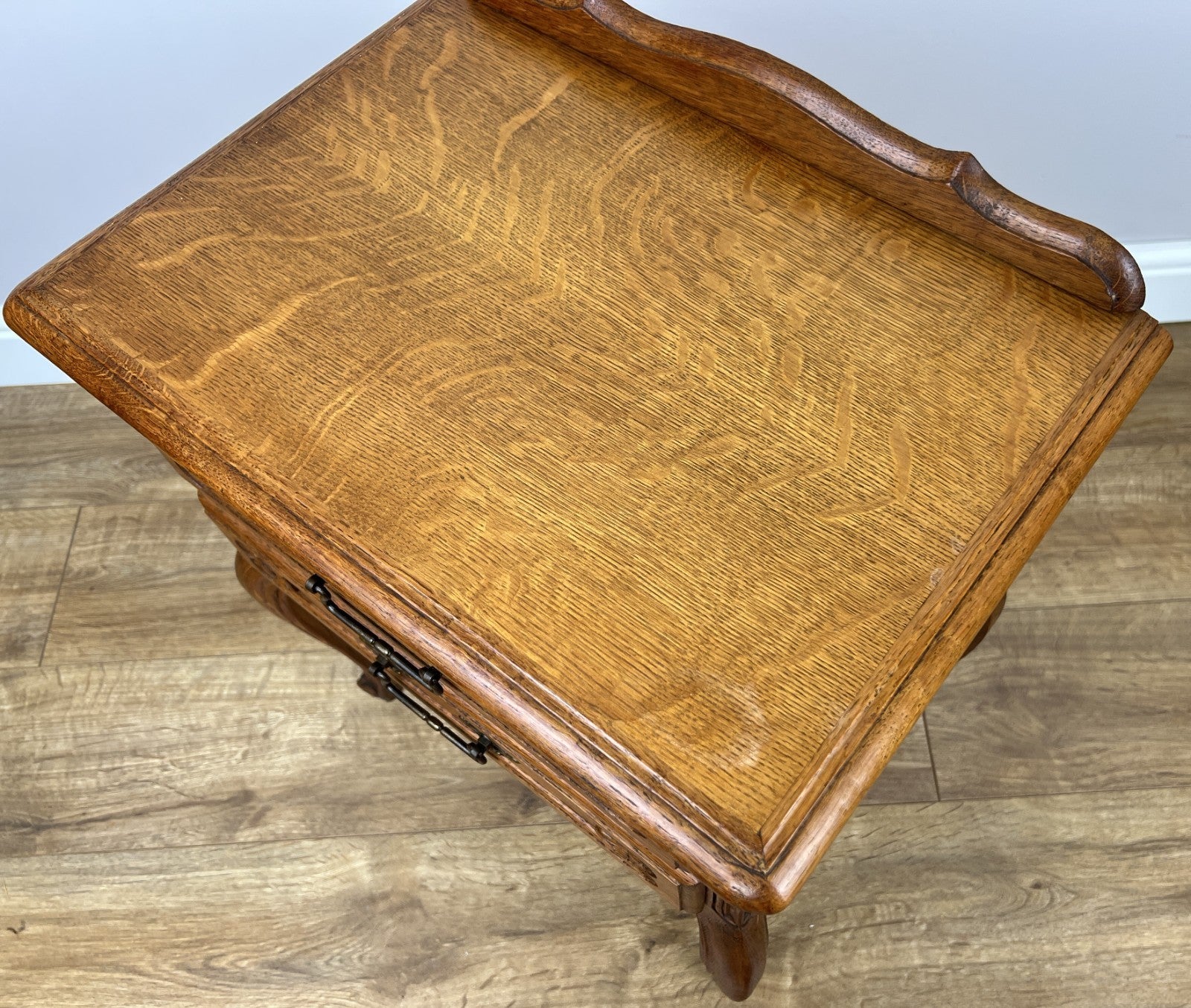 Pair of Bedside Tables Vintage French Louis Oak  Nightstands Cabinets LOT 490813