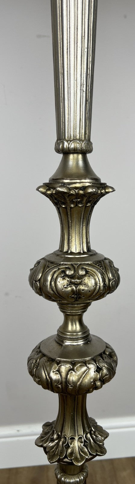 Floor Lamp Vintage French Ornate Metal Standing Lamp with Tassel Shade LOT 60878