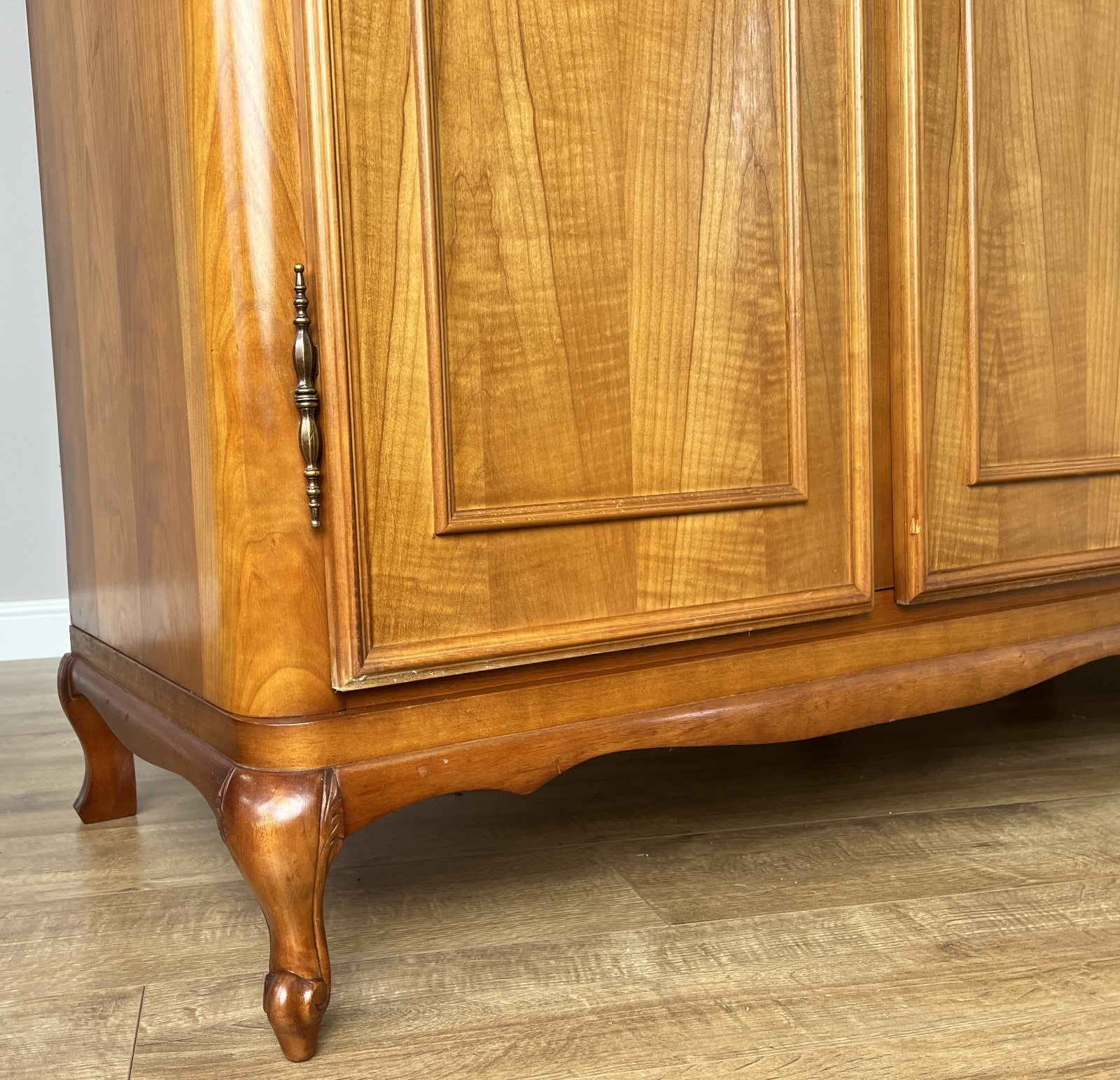 Wardrobe Vintage French Louis XVI Style Five Door Carved Armoire LOT 49859