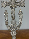Crucifix Vintage French Style Religious Cross Ornate Stand LOT 46525