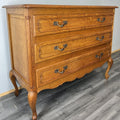 Chest of Drawers Vintage French Louis Oak with 3 Drawers Carved Cabinet LOT 44681
