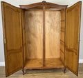 Wardrobe Vintage French Louis Style Oak Two Door Carved Armoire Cabinet LOT 610212