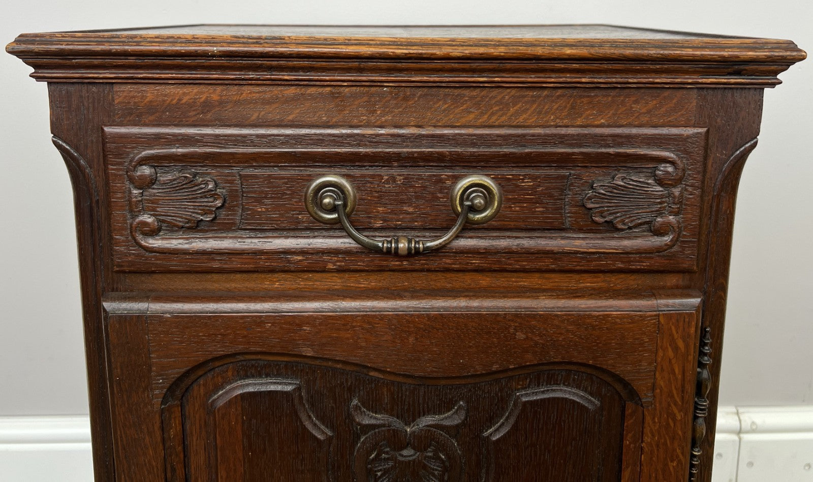 Bedside Table Vintage French Louis XVI Oak Cabinet Cupboard Nightstand LOT 62333