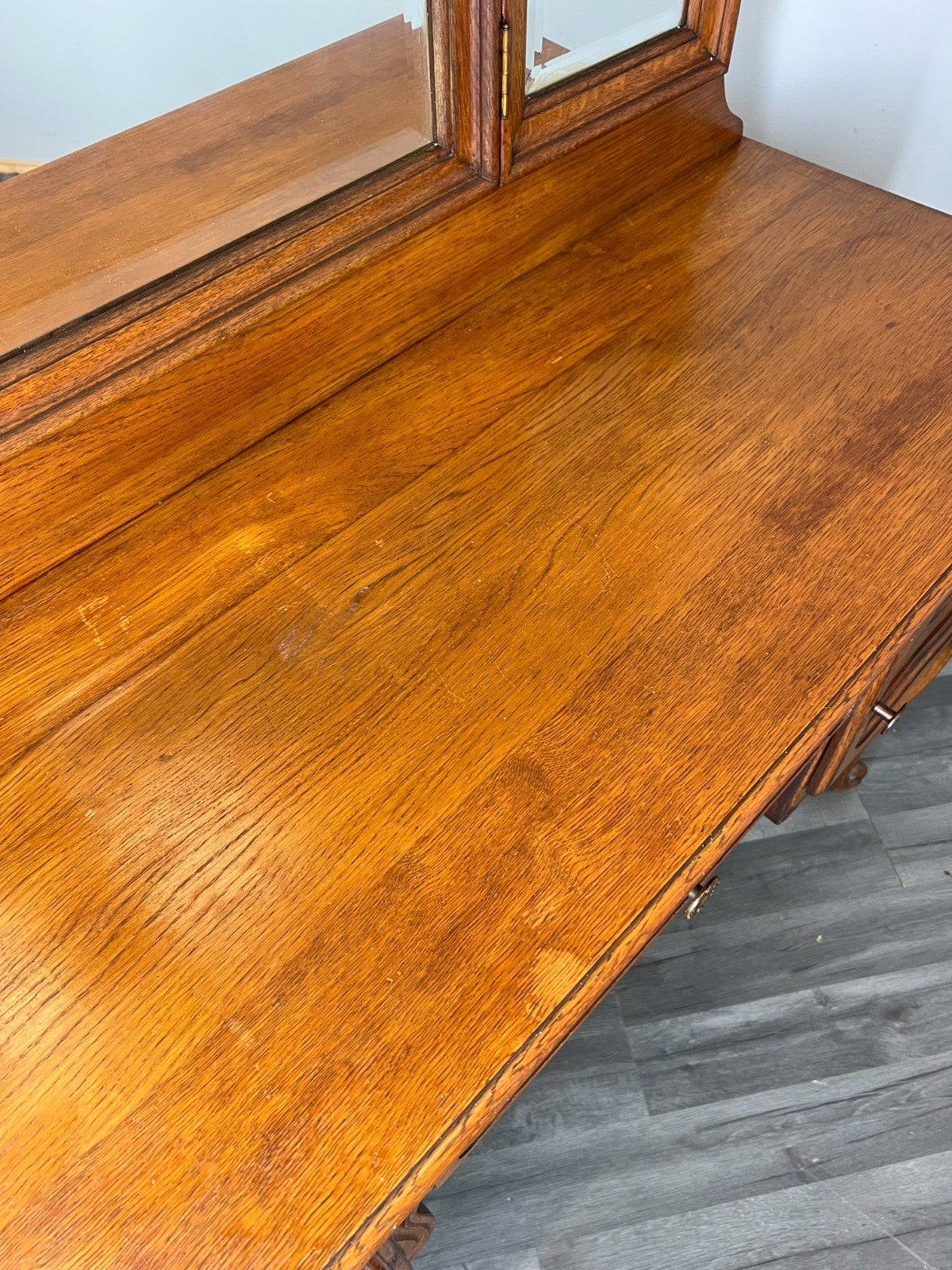 Vintage Dressing Table with Mirror French Oak Louis Vanity Table Makeup LOT 45635