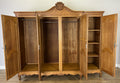 Wardrobe Vintage French Louis XVI Style Oak Four Door Carved Armoire LOT 6516