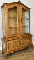 Bookcase Vintage French Louis XIV Style Oak Glazed Display Cabinet LOT 6490