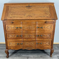 Secretaire Writing Desk Vintage French Louis Oak Rare Bureaux Cabinet LOT 44632