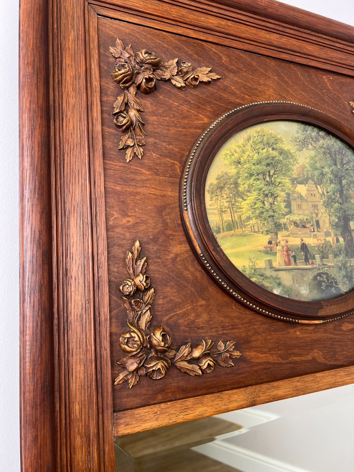 Wall Mirror Antique French Style Oak Carved Ornate Wall Frame LOT 60887