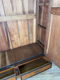 Wardrobe Antique French Style Two Door Walnut Mirrored Carved Armoire LOT 616119