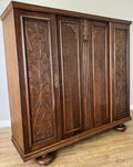 Wardrobe Vintage French Style Four Door Carved Armoire Cabinet LOT 61451