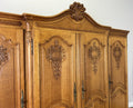 Wardrobe Vintage French Louis XVI Style Oak Four Door Carved Armoire LOT 6516