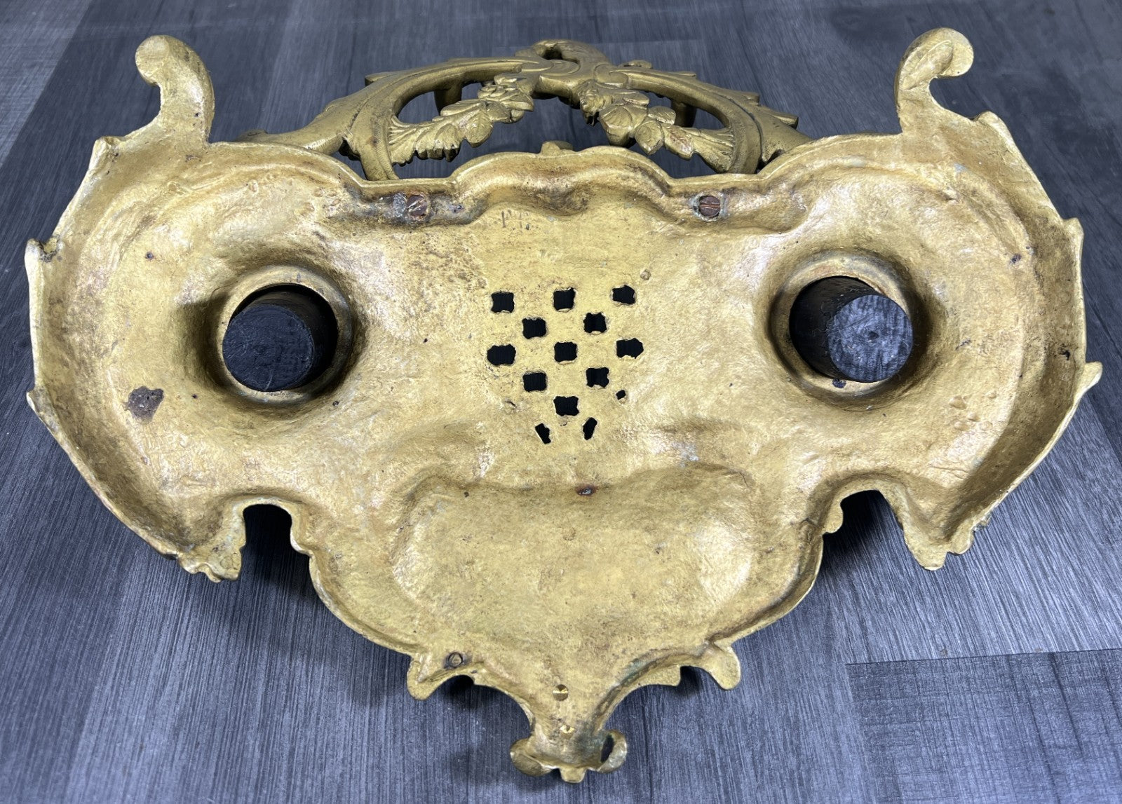 Inkwell Set Vintage French Brass Ornate Desk Stand Accessory LOT 46819