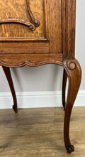 Bedside Table Antique French Marble Top Oak Cabinet Carved Cupboard LOT 63947