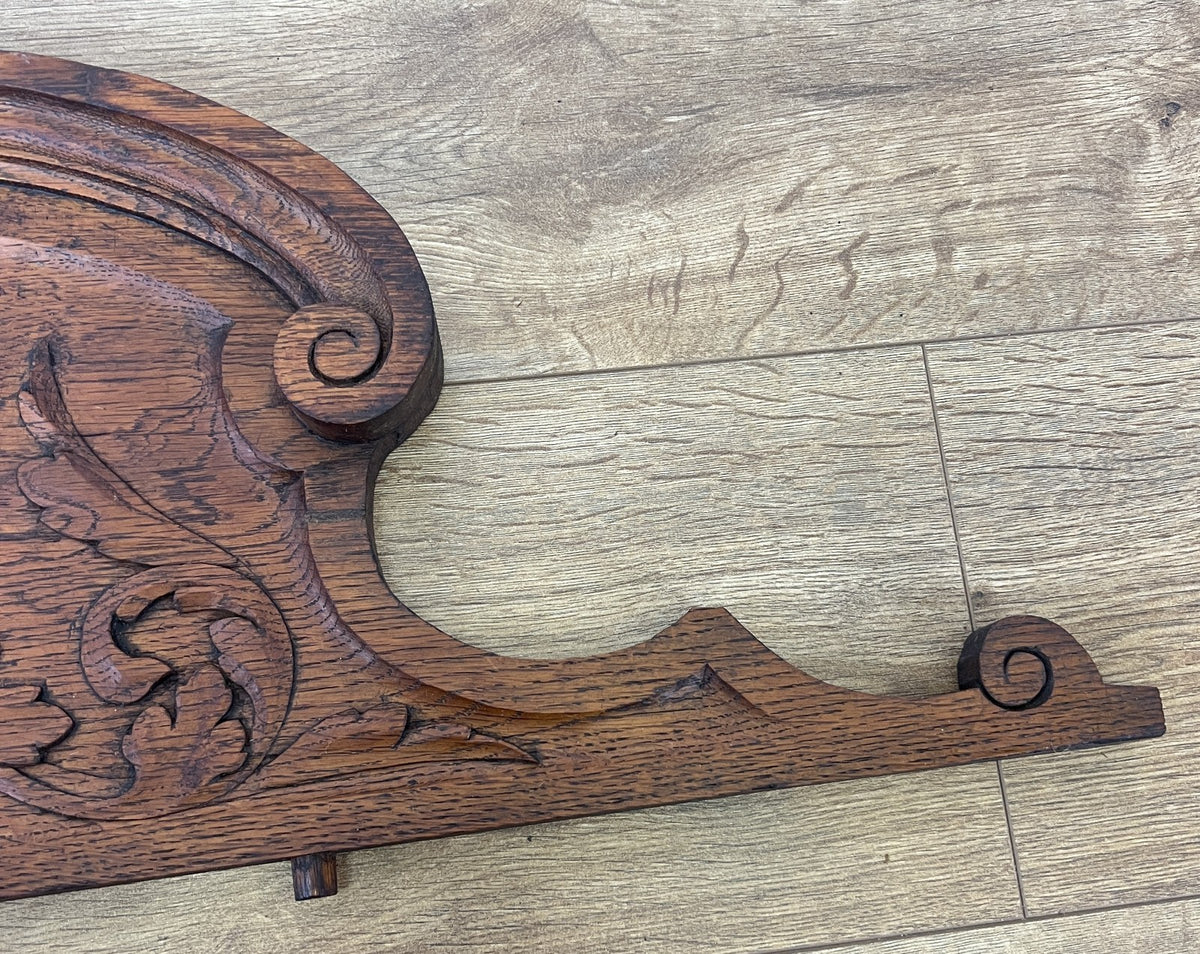 Pediment Antique French Style Oak Carved Decorative Furniture Crest LOT 6540