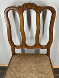 Chairs Vintage French Louis XVI Style Oak Upholstered Set of 6 Carved LOT 44019