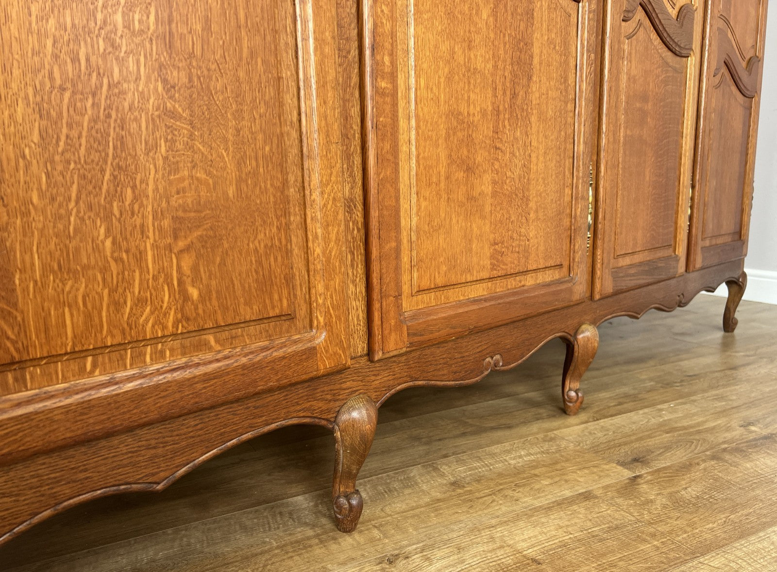 Wardrobe Vintage French Louis XVI Style Oak Five Door Carved Armoire LOT 63977