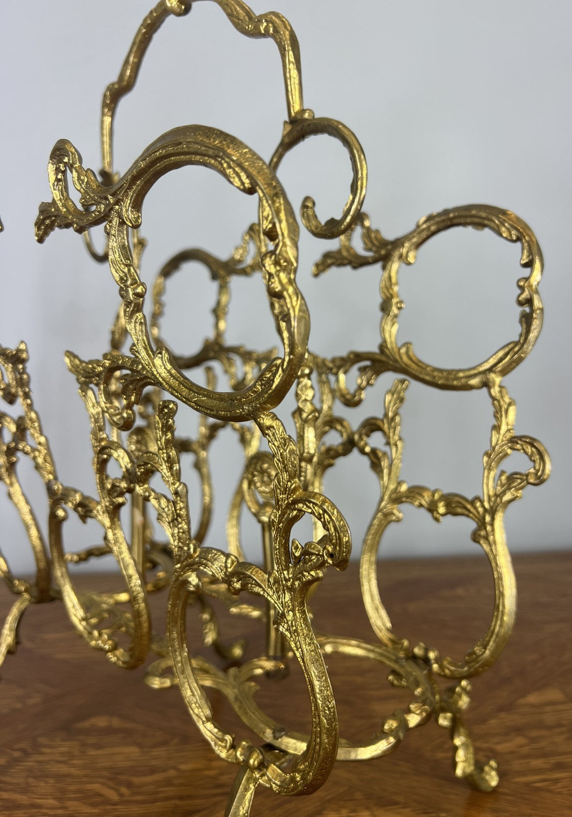 Newspaper Rack Vintage French Style Brass Magazine Stand LOT 464710