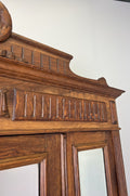 Wardrobe Antique French Two Door Oak Mirrored Carved Armoire Cabinet LOT 60827