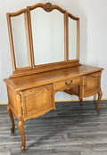 Vintage Dressing Table with mirror French Louis Oak Vanity Table Makeup LOT 45600