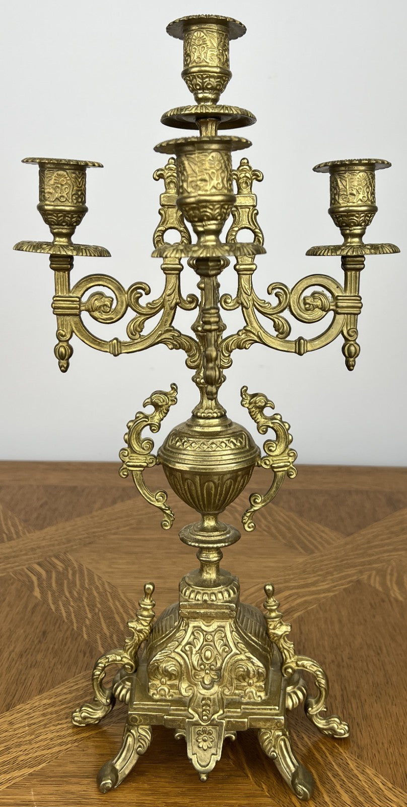 Pair of Candelabras Vintage French Style 5 Arm Ornate Candle Holders LOT 60602