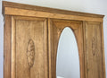 Wardrobe Vintage French Oak Triple Door Mirrored Carved Armoire Cabinet LOT 610116