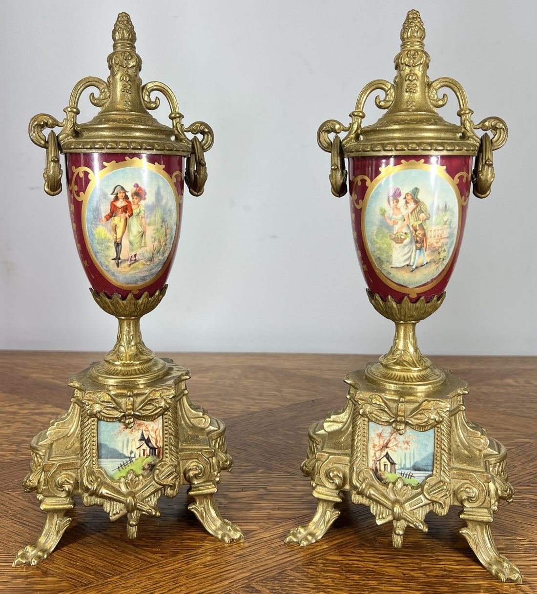 Lancini Imperial Ormolu Porcelain Gilt Brass Mantle Clock  LOT 4638
