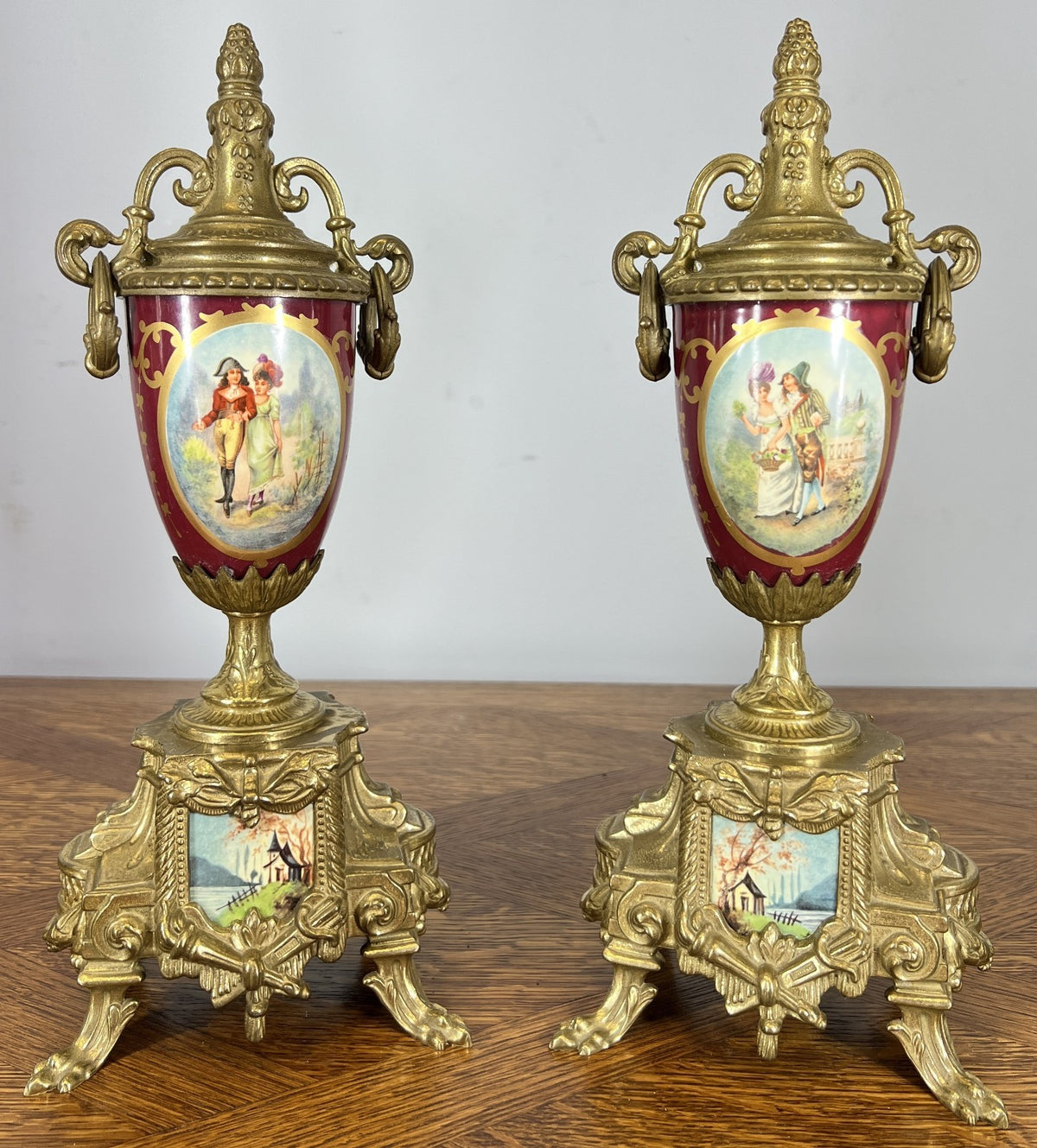 Lancini Imperial Ormolu Porcelain Gilt Brass Mantle Clock  LOT 4638