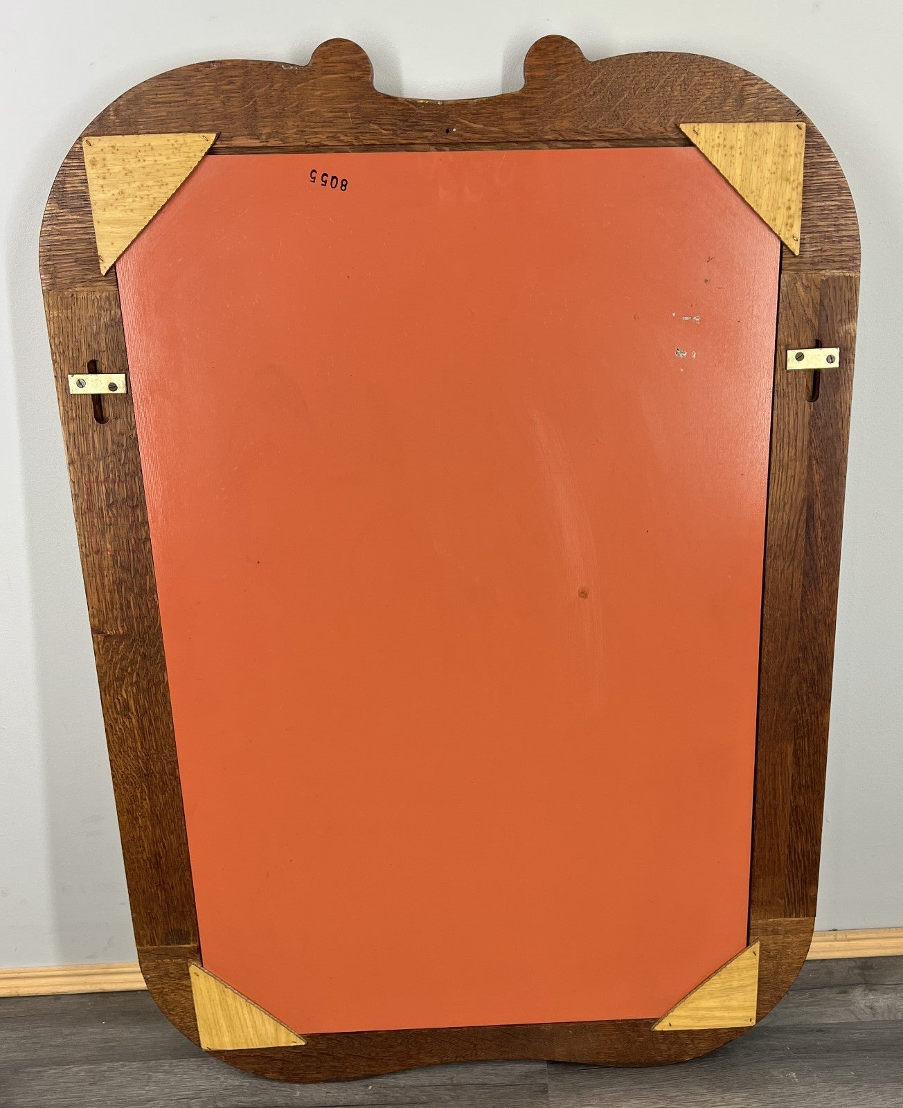 Vintage French Style Carved Wall Mirror Oak Ornate Wall Frame LOT 45459