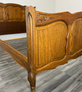 Bed Vintage French Louis XVI Double Bed Frame Oak Carved Headboard LOT 32638