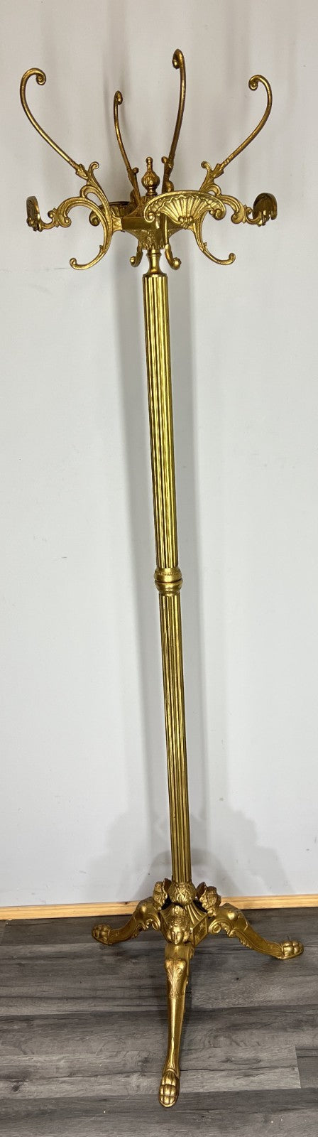 Coat Stand Vintage French Style Brass Floor Coat Rack LOT 47420