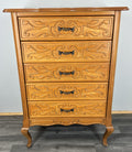 Chest of Drawers Vintage French Louis XVI 5 Drawers Carved Tall Cabinet LOT 45002
