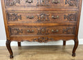 Chest of Drawers Vintage French Louis Oak 3 Drawers Carved Cabinet LOT 62526