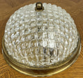 Ceiling Lamp Vintage French Brass Pendant Glass Flush Mount Light LOT 60632