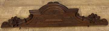 Pediment Antique French Style Oak Hand Carved Decorative Crest LOT 61730