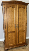 Wardrobe Vintage French Style Oak Two Door Carved Armoire Cabinet LOT 61282