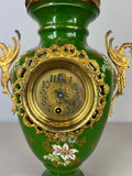 Mantel Clock Set Antique French Garniture Porcelain Bronze Candelabras LOT 36204